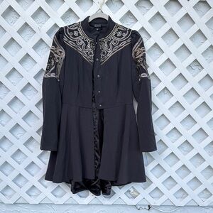 Her Universe Game of Thrones Black Embroidered Long Coat